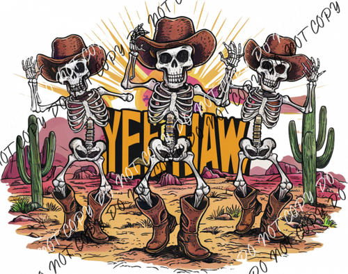 Yeehaw Skeletons Dtf Transfer Rtp Transfers