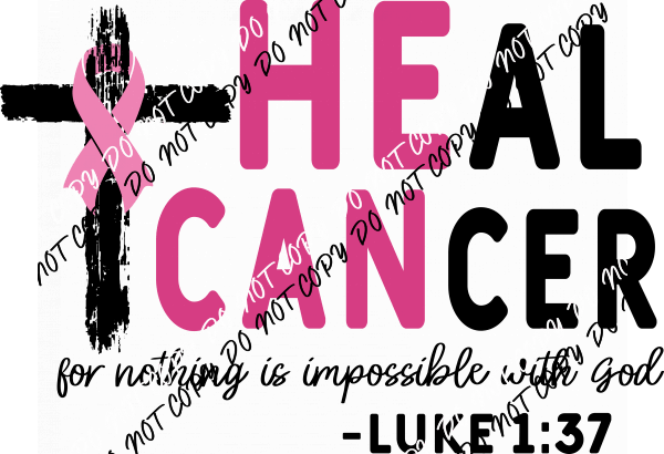 Yes He Can Pink Ribbon DTF Transfer - We Print U Press DTF Transfers