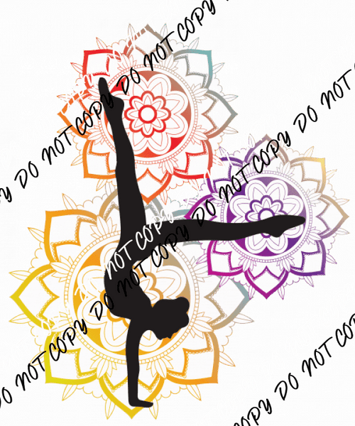 Yoga Dancer Floral DTF Transfer - We Print U Press DTF Transfers