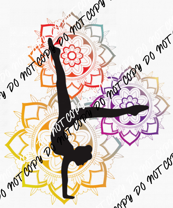 Yoga Dancer Floral DTF Transfer - We Print U Press DTF Transfers