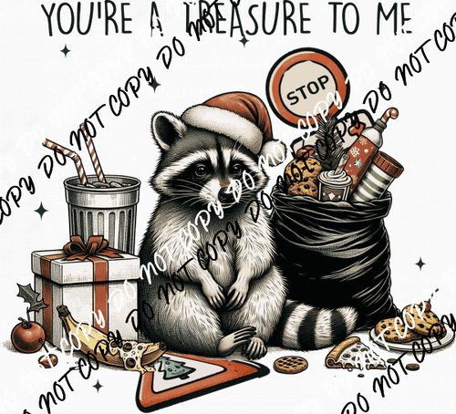 You're a Treasure to Me Raccoon DTF Transfer - We Print U Press DTF Transfers