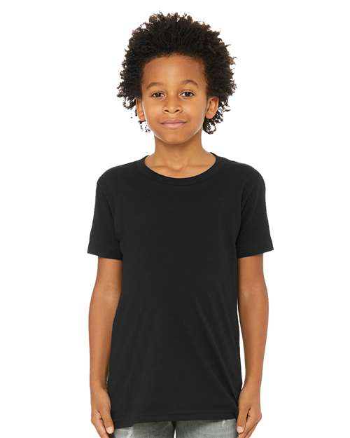 Youth CVC Jersey Tee - Solid Black Blend - We Print U Press DTF Transfers