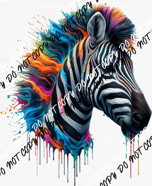 Zebra Head Color Drip DTF Transfer - We Print U Press DTF Transfers