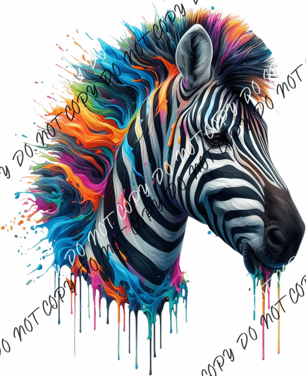 Zebra Head Color Drip Dtf Transfer Rtp Transfers