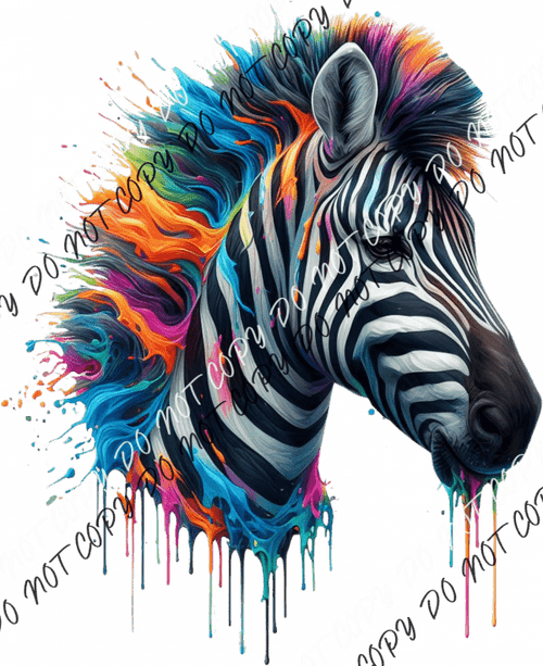 Zebra Head Color Drip Dtf Transfer Rtp Transfers