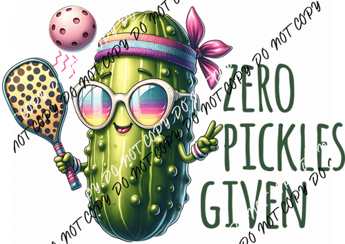 Zero Pickles Given Pickleball Girl DTF Transfer - We Print U Press DTF Transfers
