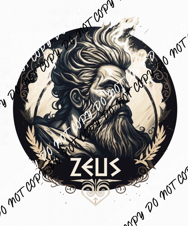 Zeus Greek God DTF Transfer - We Print U Press DTF Transfers