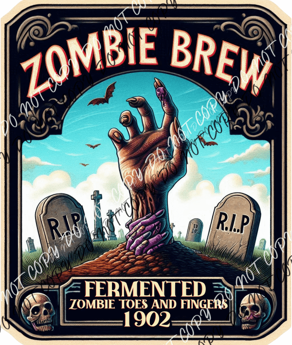 Zombie Brew Graveyard DTF Transfer - We Print U Press DTF Transfers