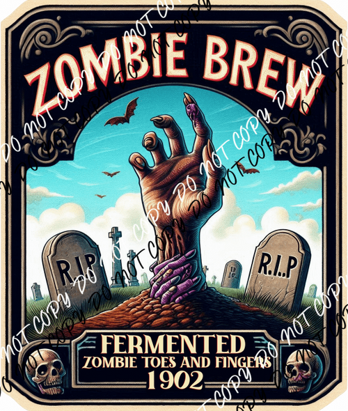 Zombie Brew Graveyard DTF Transfer - We Print U Press DTF Transfers