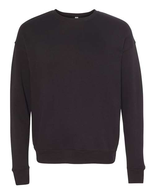 Sponge Fleece Drop Shoulder Crewneck Sweatshirt - Black