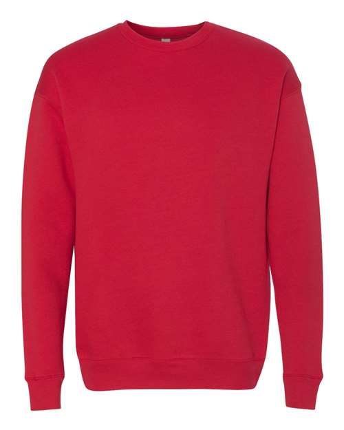Sponge Fleece Drop Shoulder Crewneck Sweatshirt - Red