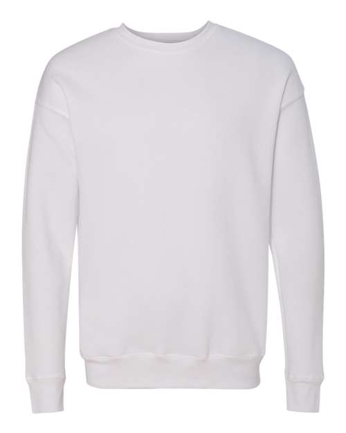 Sponge Fleece Drop Shoulder Crewneck Sweatshirt - White