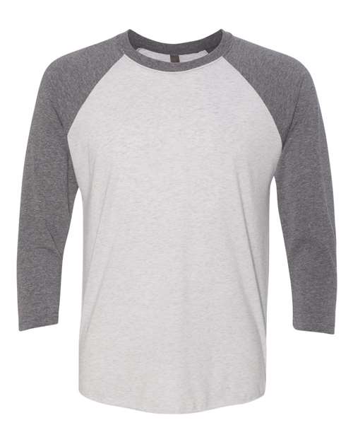 Triblend Three-Quarter Raglan T-Shirt - Premium Heather Sleeves/ Heather White Body
