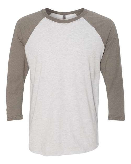 Triblend Three-Quarter Raglan T-Shirt - Venetian Grey Sleeves/ Heather White Body