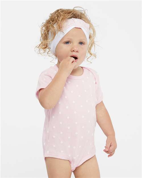 Infant Baby Rib Bodysuit - Ballerina/ White Dot