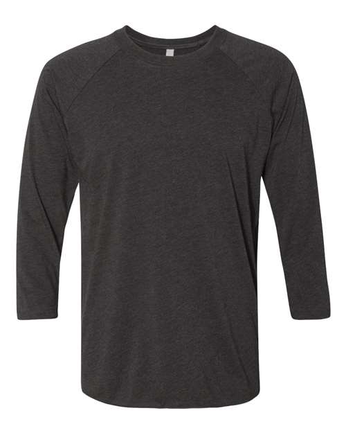 Triblend Three-Quarter Raglan T-Shirt - Vintage Black Sleeves/ Vintage Black Body